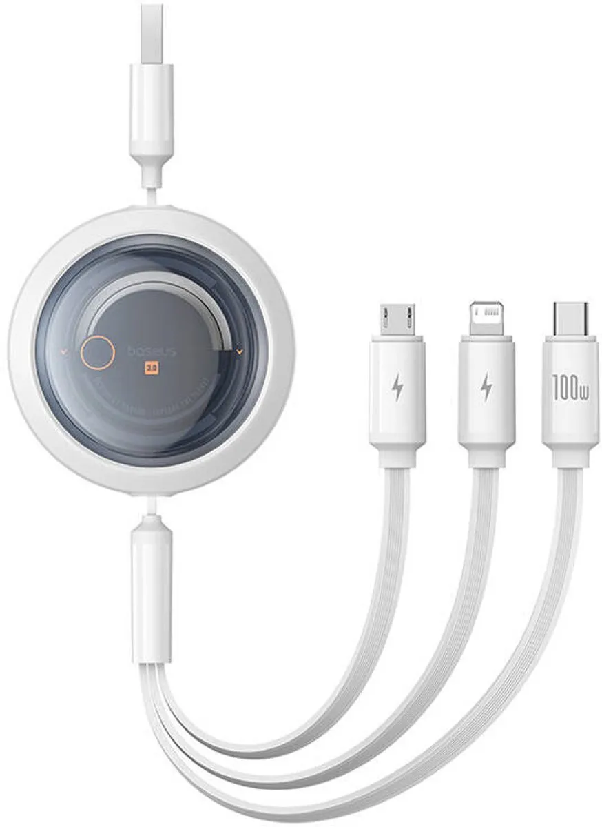 Baseus 3-in-1 USB-C Lightning Micro-USB Kabel 100W