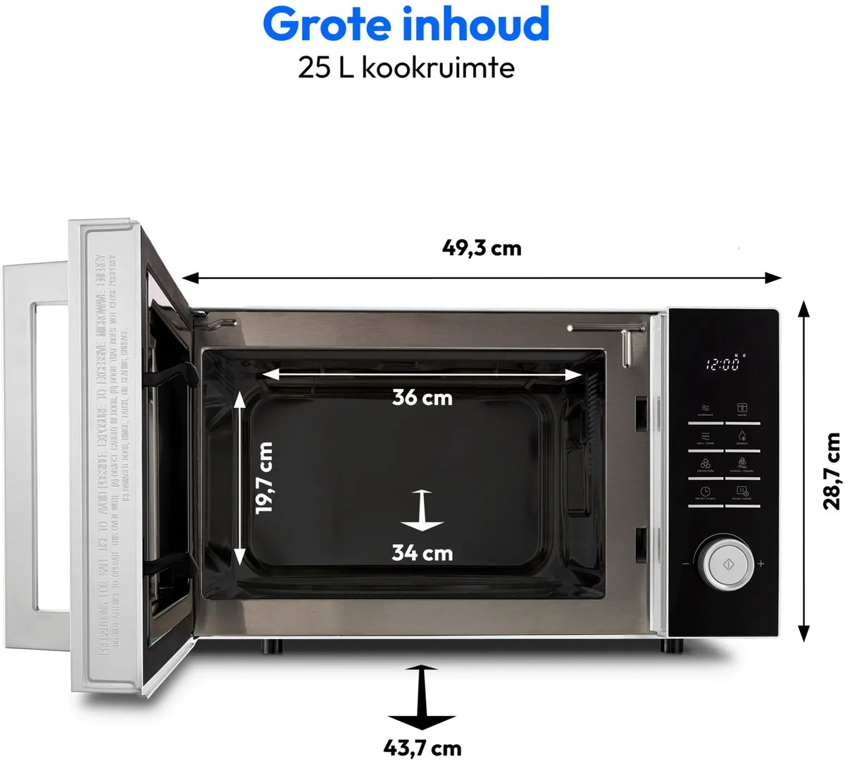 Medion MD12231 Magnetron met grill & hetelucht - 25L - 900W - Lichtgrijs
