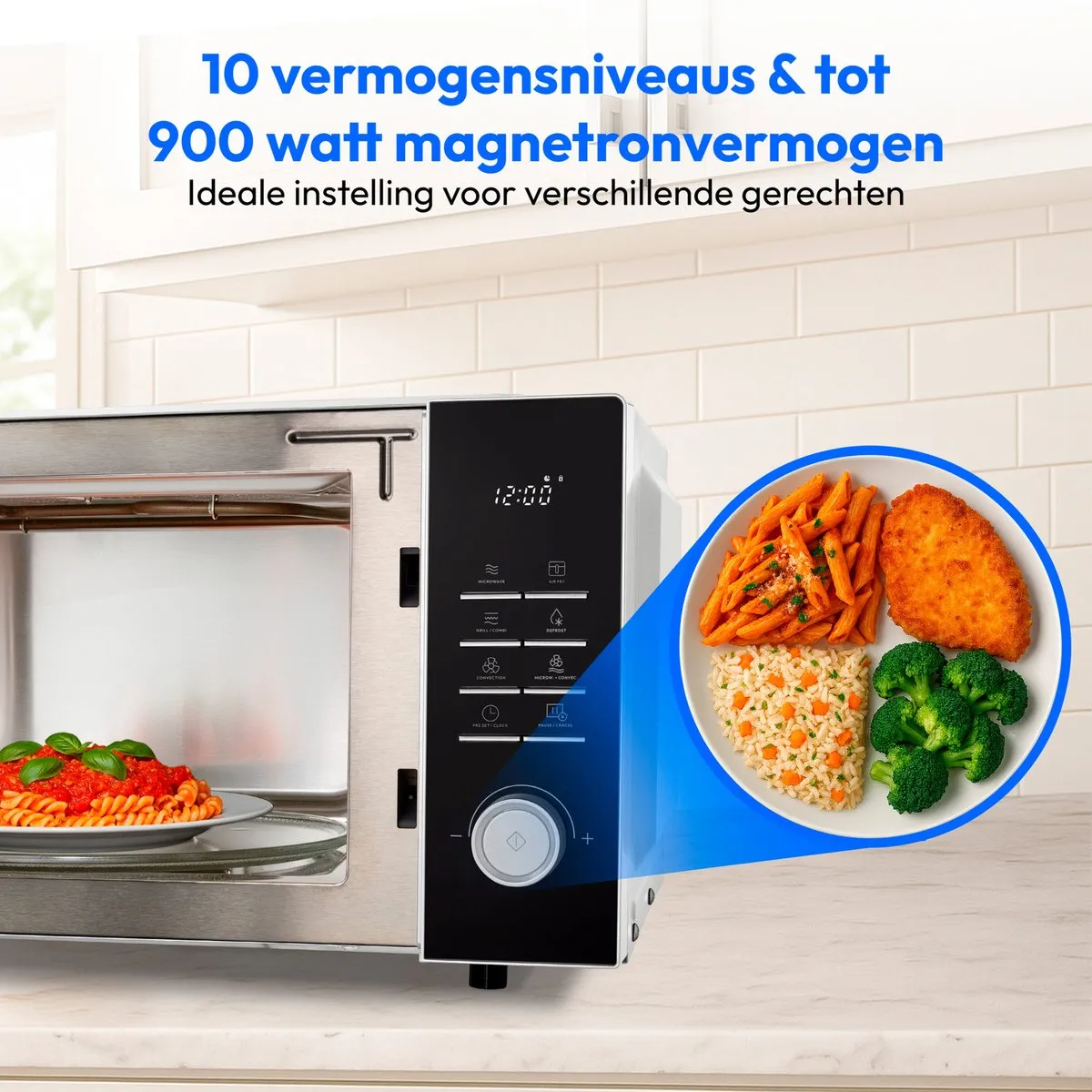 Medion MD12231 Magnetron met grill & hetelucht - 25L - 900W - Lichtgrijs - afbeelding 6 van 6
