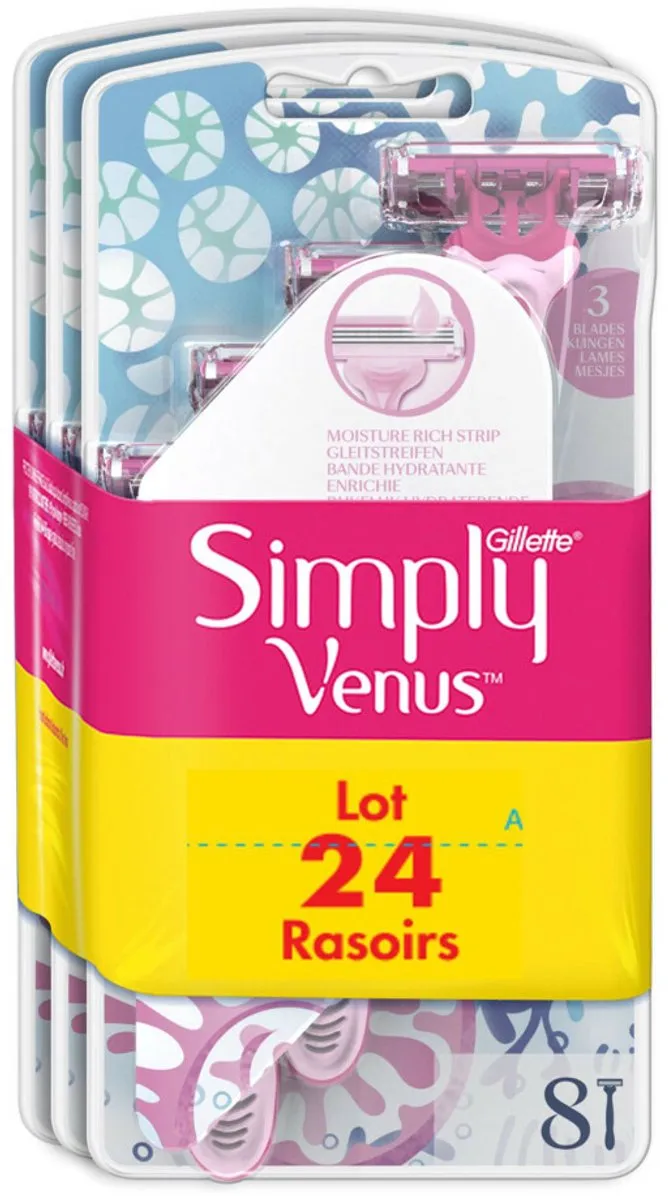 Gillette Venus Simply Venus Wegwerpmesjes 8 Stuks - Roze - afbeelding 6 van 6