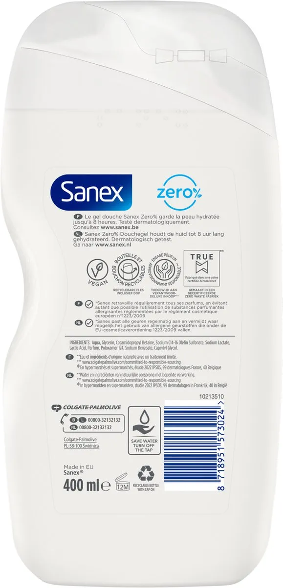 Sanex Zero% Normale Huid Douchegel - 20 Stuks (6x4)
