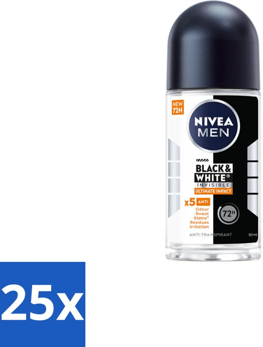 NIVEA MEN Black & White Ultimate Impact Deodorant Roller 50ml