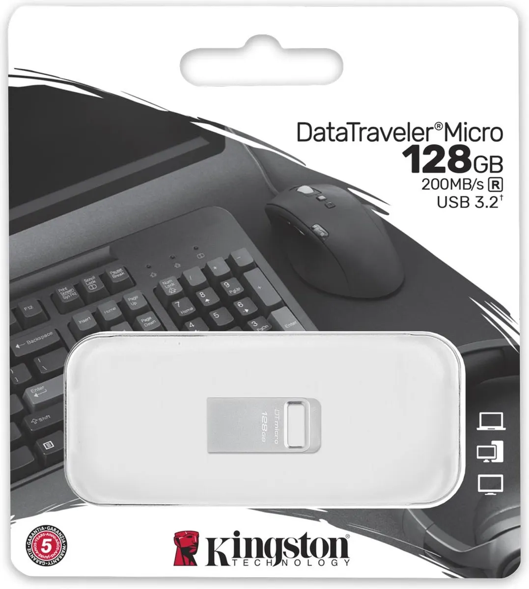 Kingston DataTraveler Micro DTMC3G2/128GB USB-Stick 128GB - Zilver