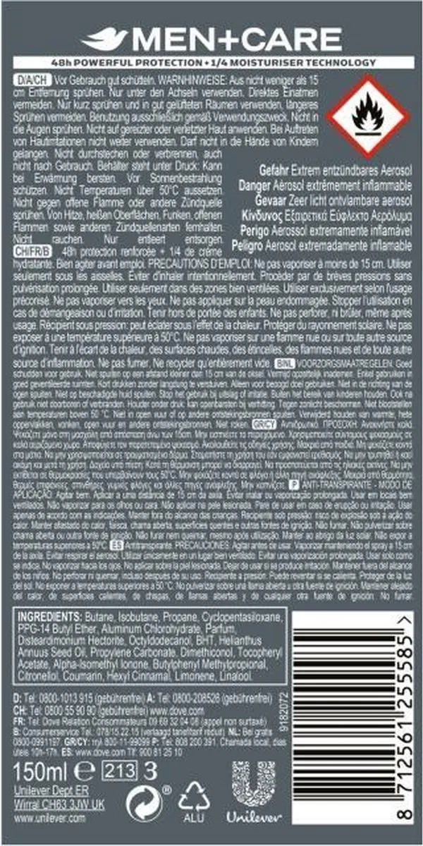 Dove Men+Care Invisible Dry Deospray 450ml - 3 Stuks