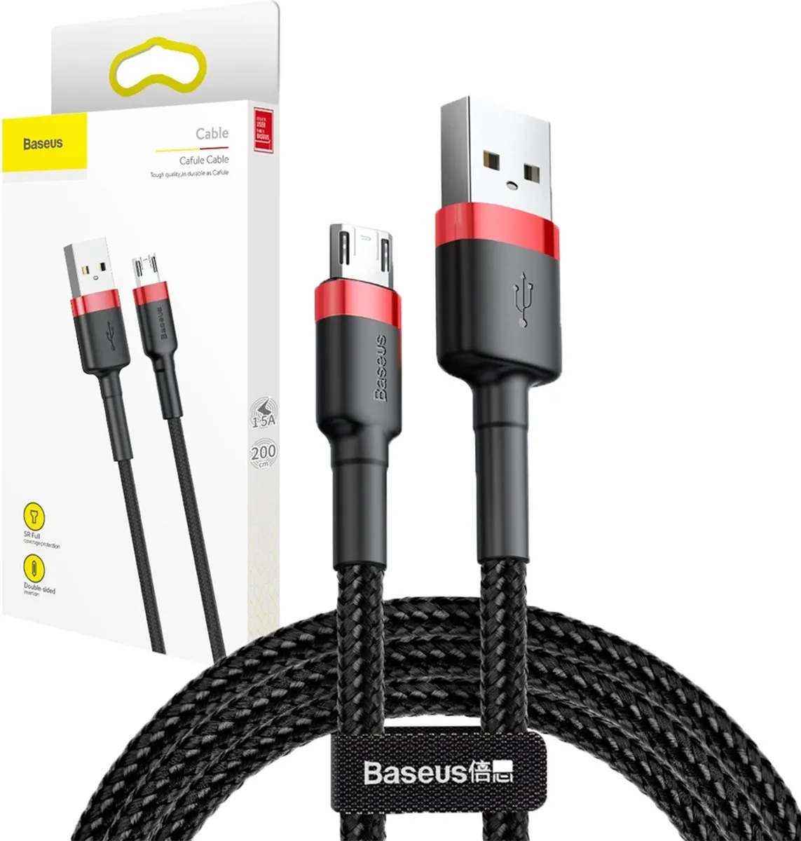 Baseus Universele USB naar Micro USB Kabel 2m 1.5A