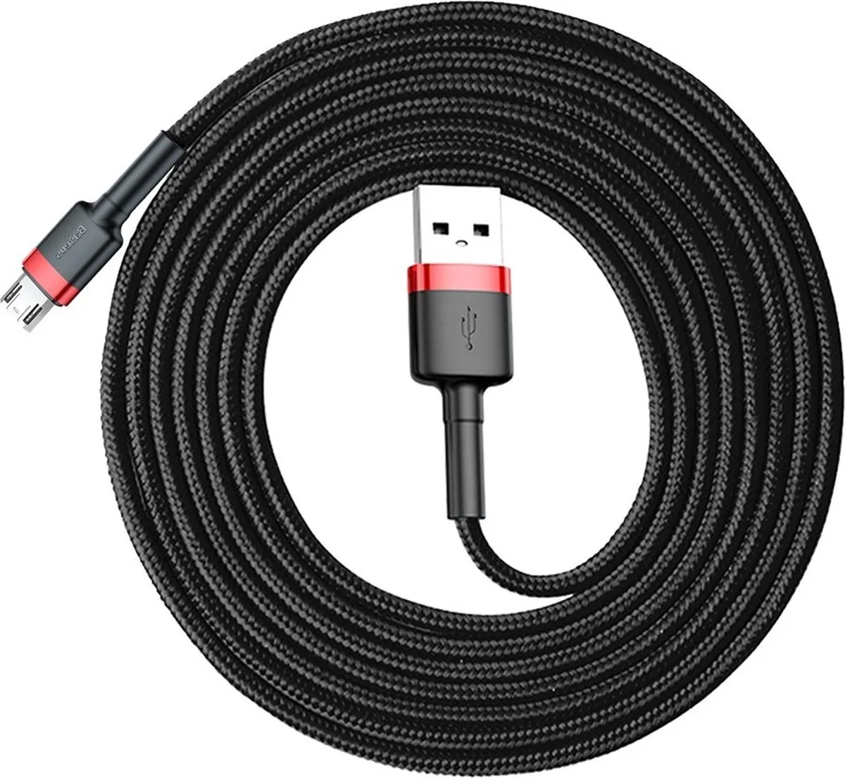 Baseus Universele USB naar Micro USB Kabel 2m 1.5A - Zwart/Rood - afbeelding 6 van 6