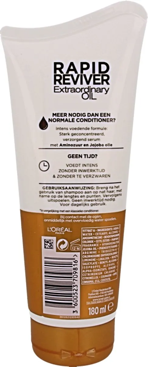 L'Oréal Paris Elvive Extraordinary Oil Rapid Reviver Crèmespoeling 180ml