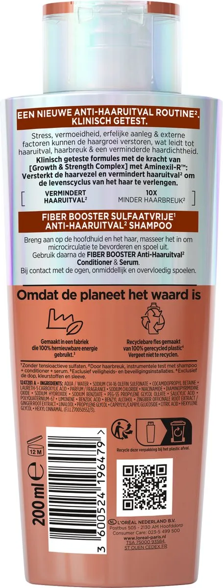 L'Oréal Paris Elvive Fiber Booster Anti-Haaruitval Shampoo 200ml