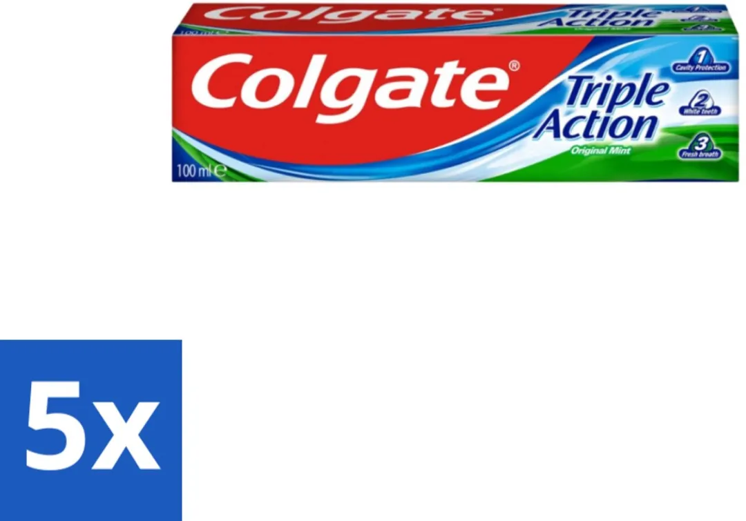 Colgate Triple Action Tandpasta 100ml - 5 Stuks
