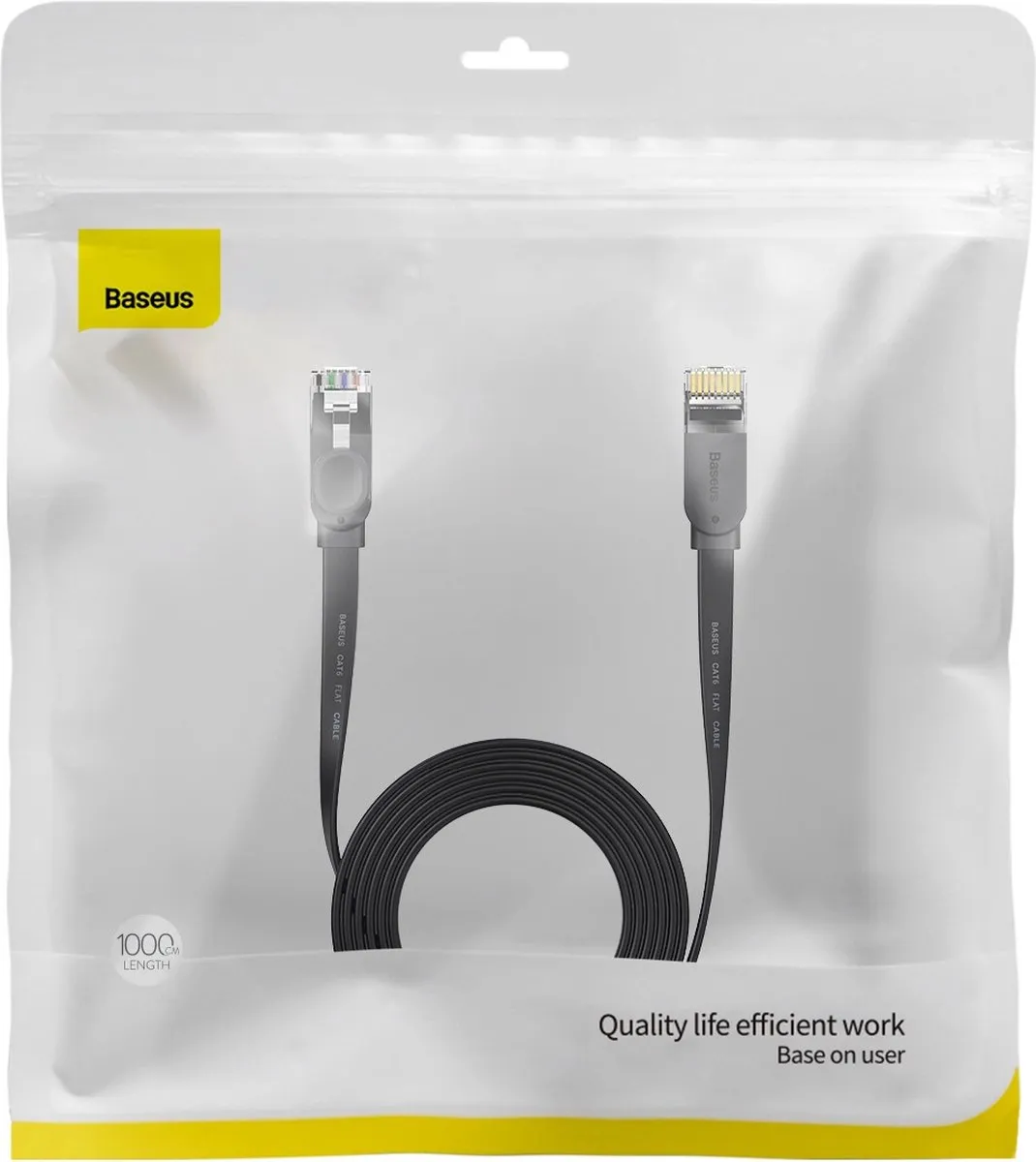 Baseus Speed Six RJ45 Netwerkkabel 1000Mbps 10m - Zwart
