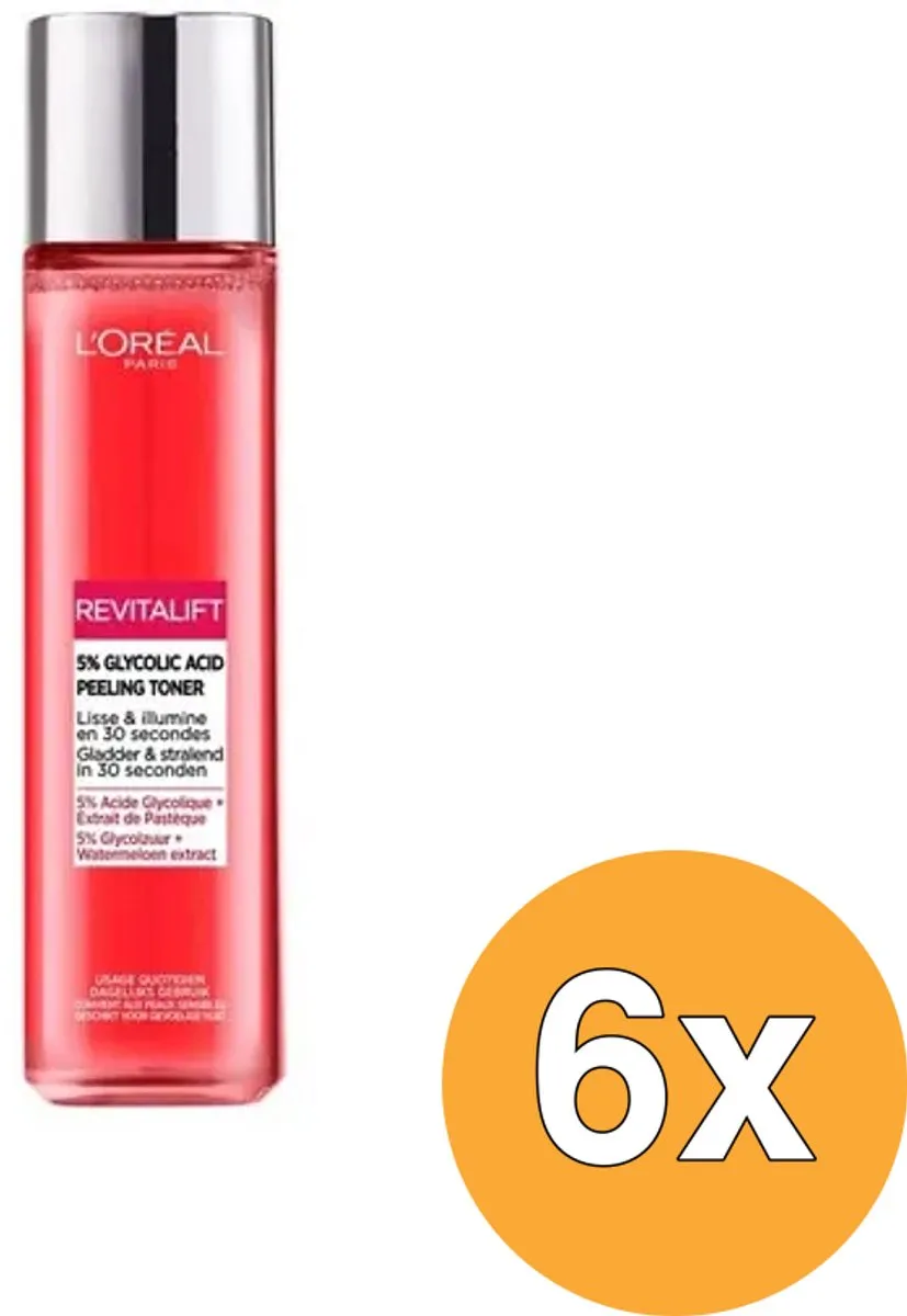 L'Oréal Paris Revitalift 5% Glycolzuur Peeling Toner 180ml - 6 Stuks - afbeelding 6 van 6