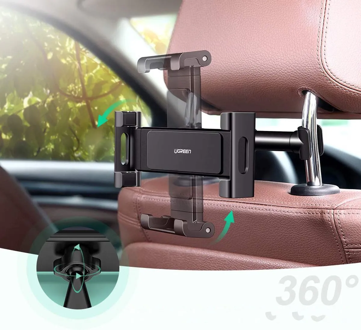 Ugreen Auto Telefoonhouder Hoofdsteunhouder - Zwart