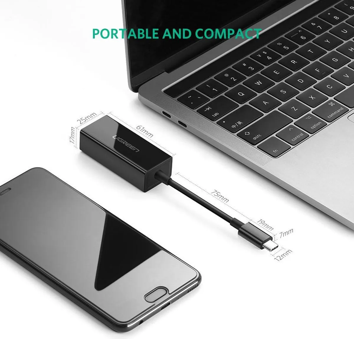 UGreen USB-C naar Ethernet Adapter 1000Mbps - Zwart - afbeelding 6 van 6