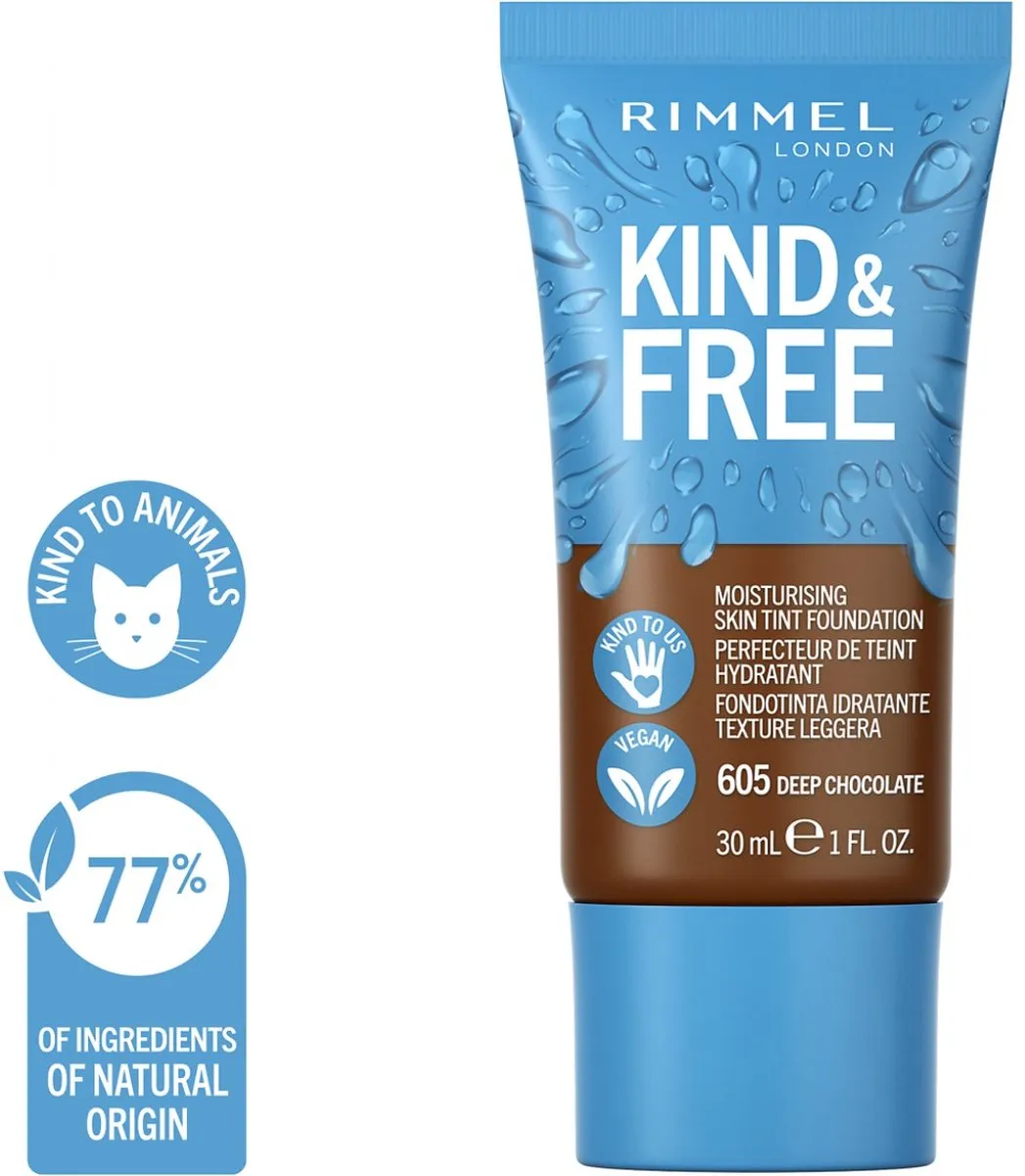 Rimmel London KIND & FREE Vegan Foundation 605 Deep Chocolate