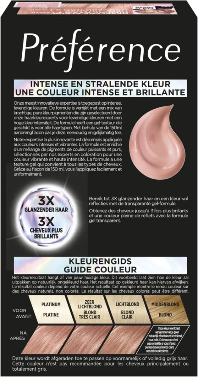L'Oréal Paris Préférence Vivids 9.213 Permanente Haarkleuring - Roze Gold Melrose