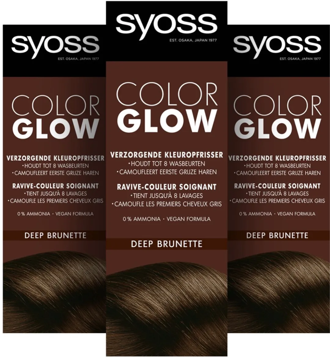 SYOSS Color Glow Deep Brunette Kleuropfrisser 3x100ml