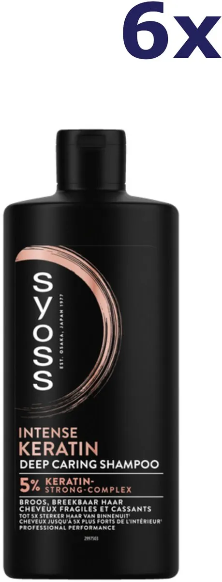 SYOSS Keratin Shampoo 6x440ml - Sterker haar