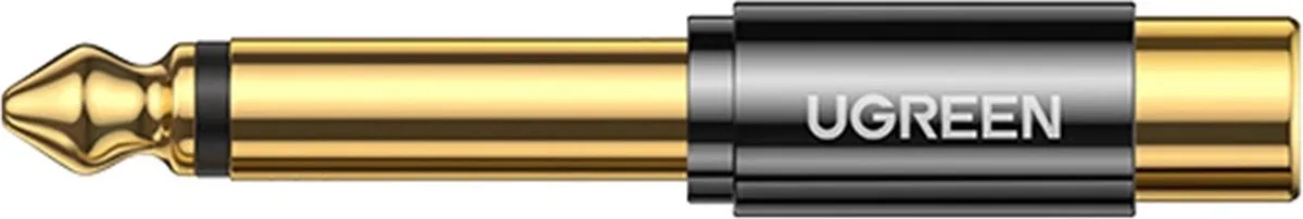 UGREEN 6,35mm Jack naar RCA Adapter - Goud