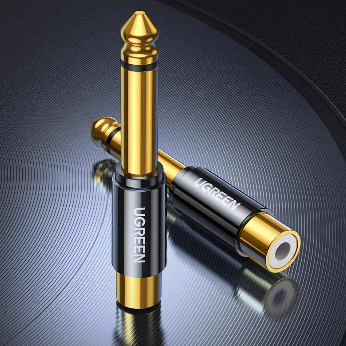 UGREEN 6,35mm Jack naar RCA Adapter - Goud