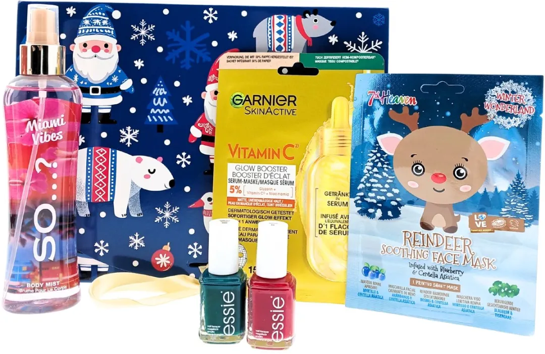 Essie Kerst Cadeauset – 5-delig – 2x Nagellak + 2x Masker + Body Mist – Cadeau voor haar