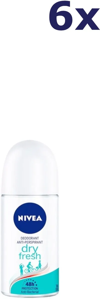 NIVEA Deo Roll-on Dry Fresh 50ml - 6 Stuks