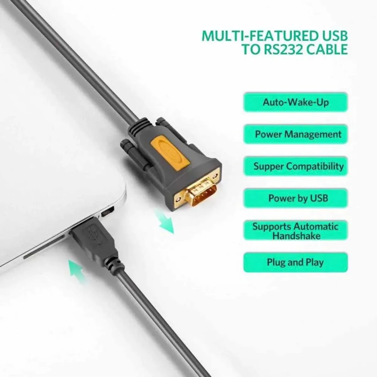 Ugreen USB 2.0 naar DB9 Adapterkabel 1m - Zwart