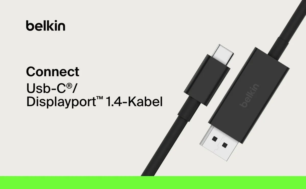 Belkin USB-C naar DisplayPort Adapter 2m - Zwart