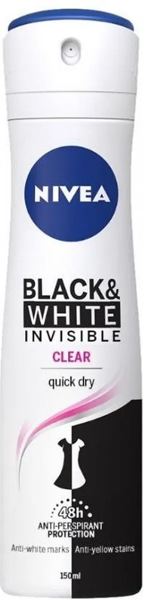 NIVEA Invisible For Black & White Deo Spray 150ml - 3 Stuks