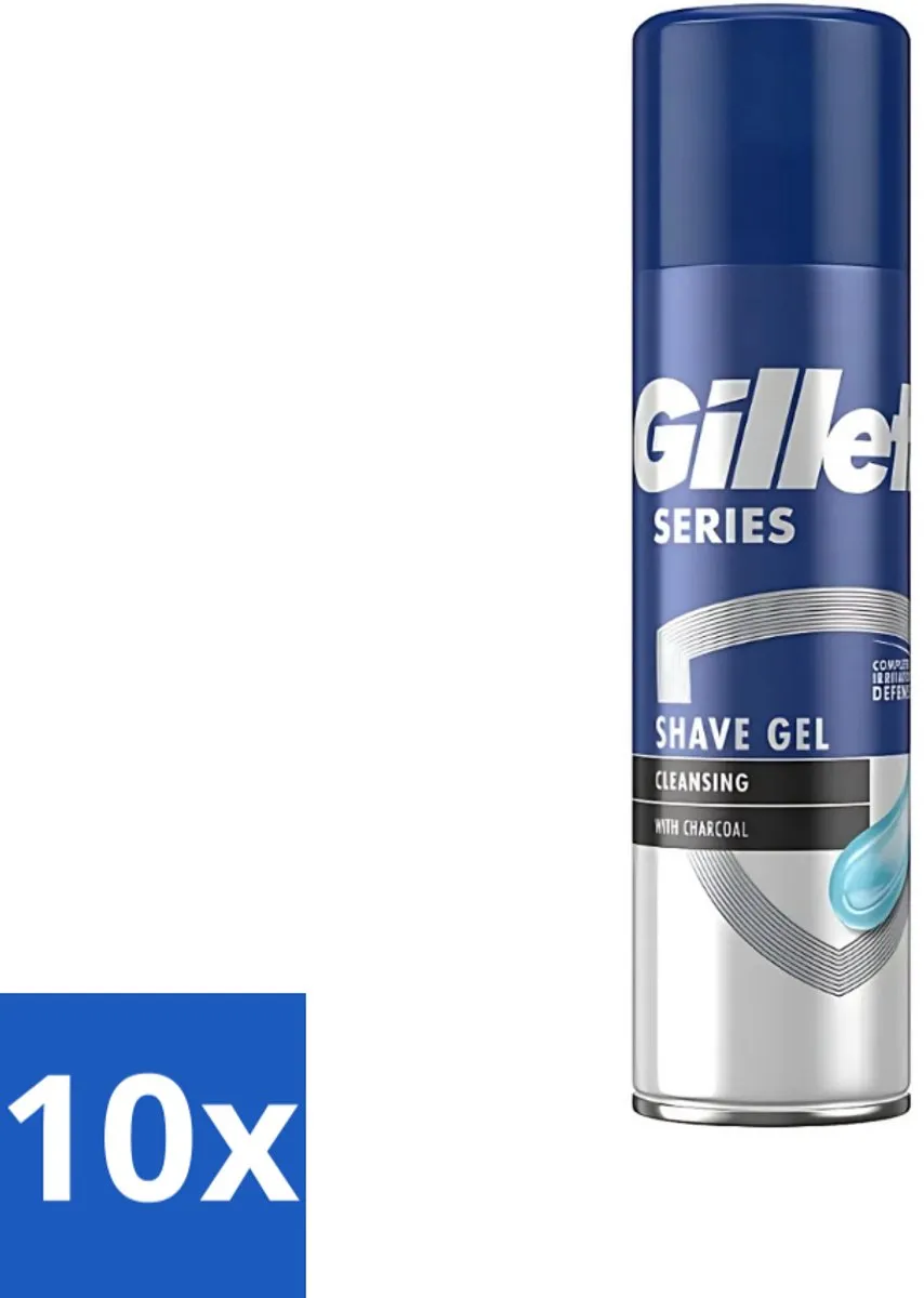 Gillette Series Scheergel Charcoal 200ml - 10 Stuks