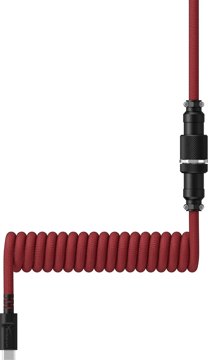 HyperX USB-C Kabel Spiraal Rood/Zwart - afbeelding 6 van 6