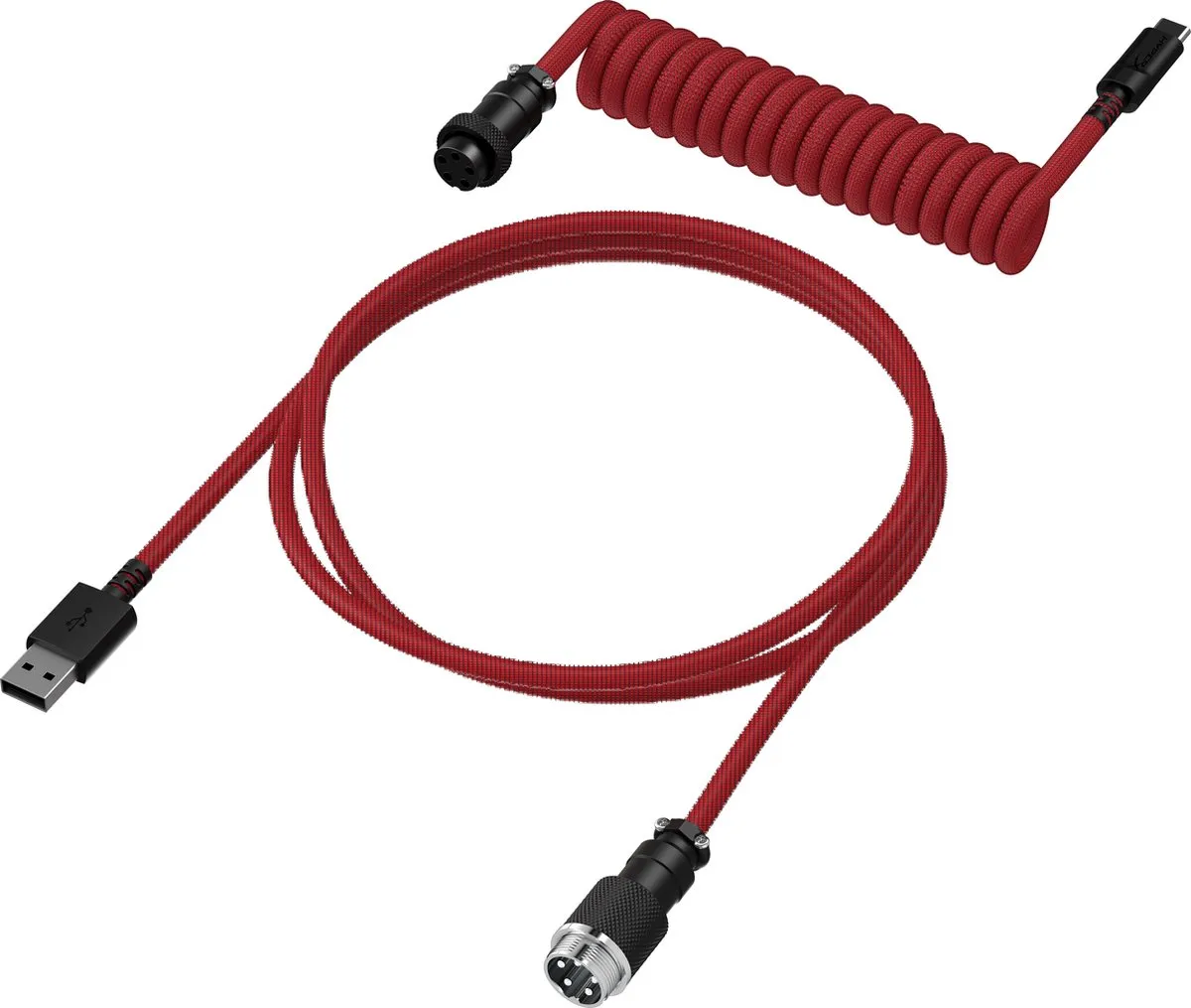 HyperX USB-C Kabel Spiraal Rood/Zwart