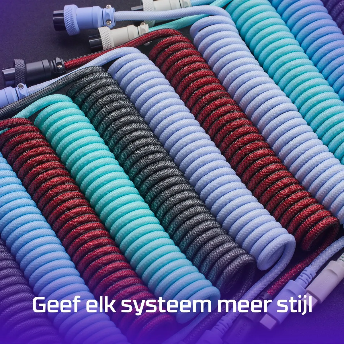 HyperX USB-C Kabel Spiraal Rood/Zwart