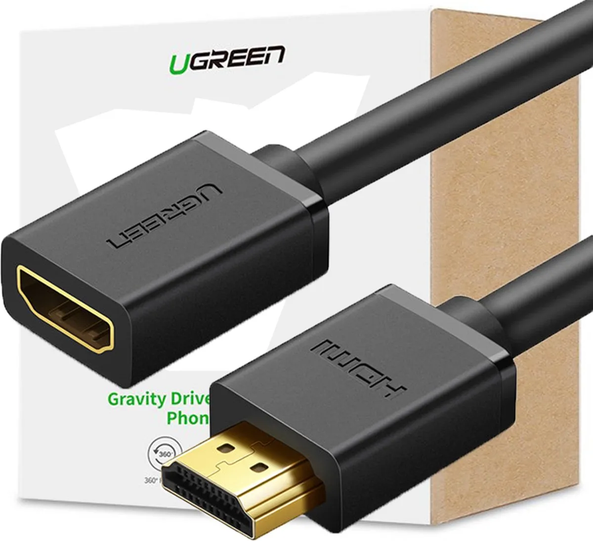 Ugreen HDMI Adapterkabel Mannelijk-Vrouwelijk 2.0 4K 1m