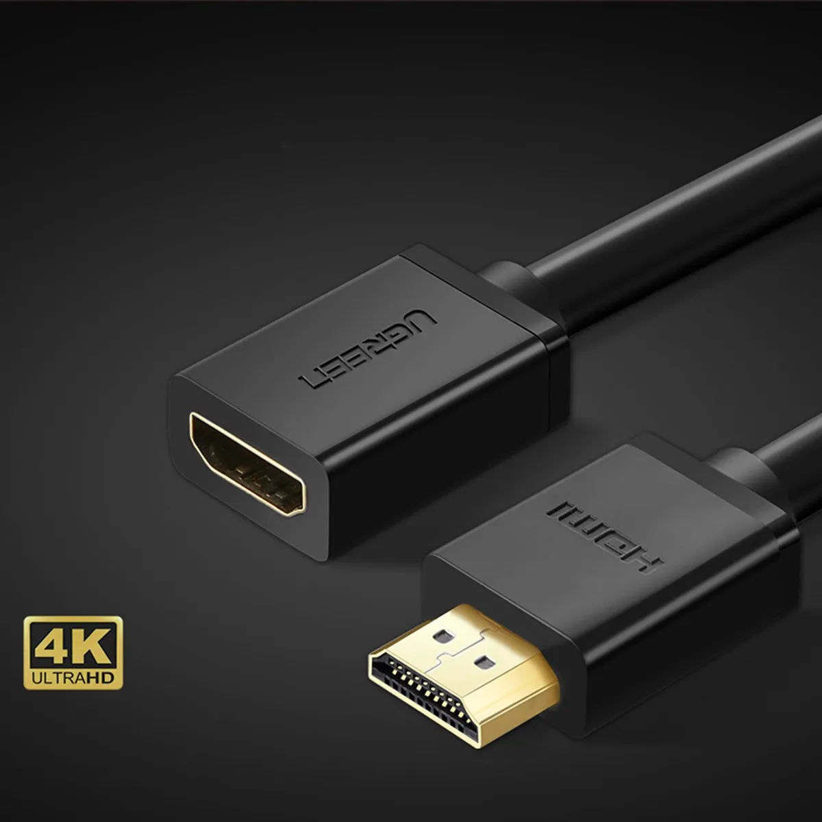 Ugreen HDMI Adapterkabel Mannelijk-Vrouwelijk 2.0 4K 1m - Zwart