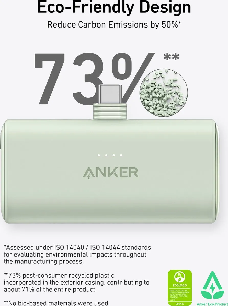 Anker Nano Powerbank A1653H11 - 5000mAh 22,5W - Zwart