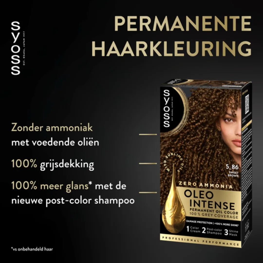 SYOSS Oleo Intense 5-86 Lichtbruin Haarverf - 3 Stuks