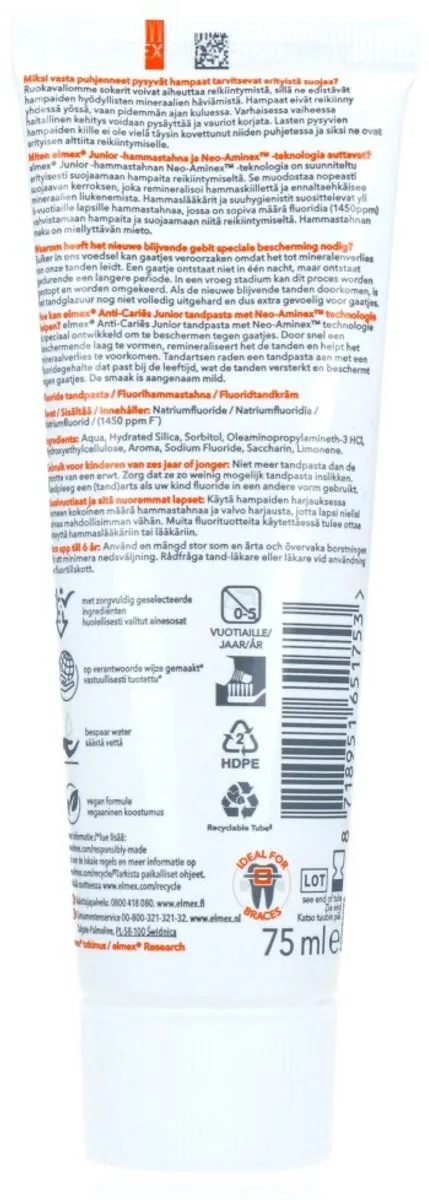 Elmex Junior Tandpasta 75ml - Tandversterkend