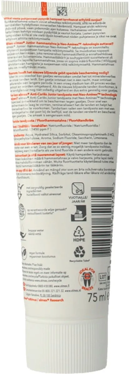 Elmex Junior Tandpasta 75ml - Tandversterkend