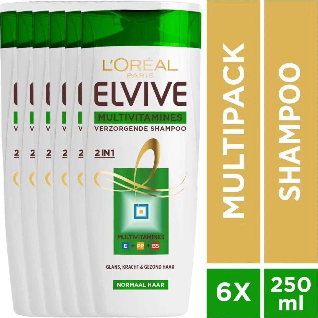 L'Oréal Paris Elvive Multivitamines 2-in-1 Shampoo - 6x250ml