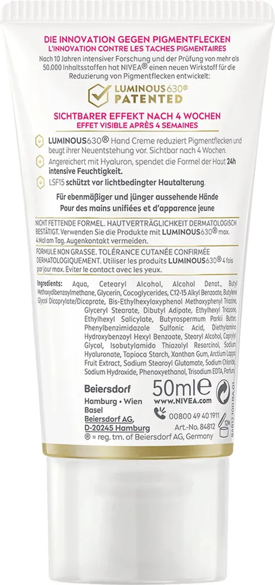 NIVEA Luminous Anti-Darkspot Handcrème 50ml - afbeelding 3 van 4