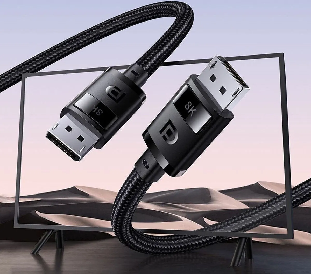 Baseus DisplayPort-kabel 8K 60Hz 1,5m - Zwart - afbeelding 6 van 6