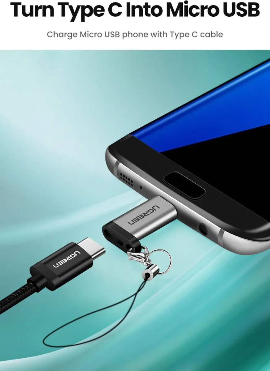 Ugreen USB Type C naar micro USB Adapter - Grijs