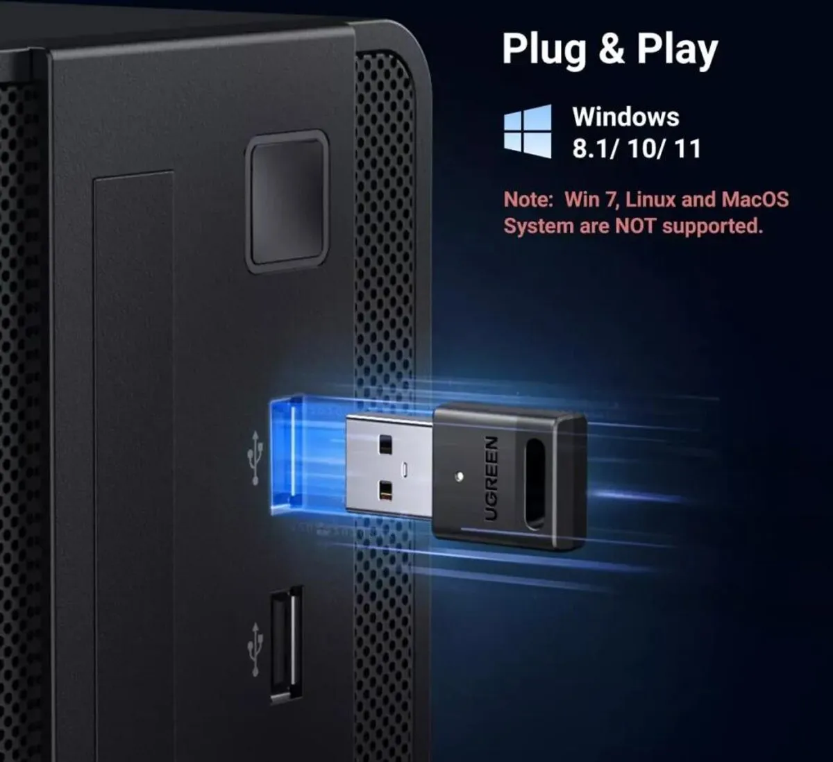 UGREEN USB-A Naar Bluetooth Adapter 5.3 CM591 - Transparant