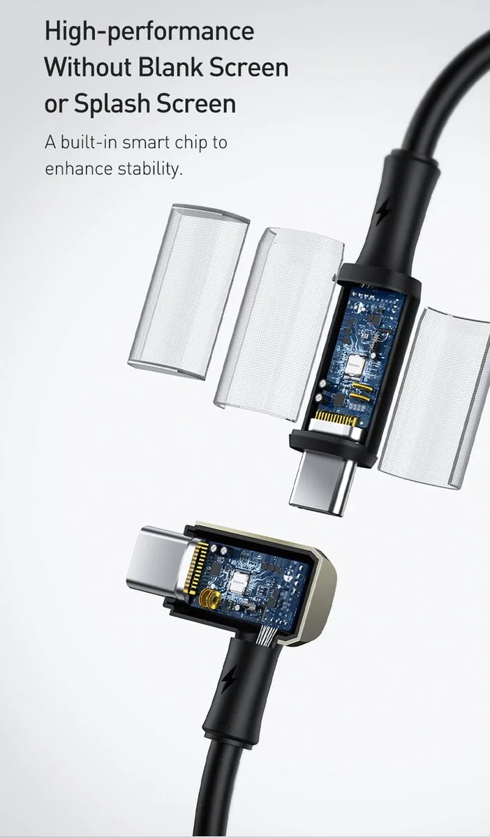 Baseus PD3.1 Cafule Series DP3.1 100W USB-C Kabel 1m - Space Gray - afbeelding 6 van 6