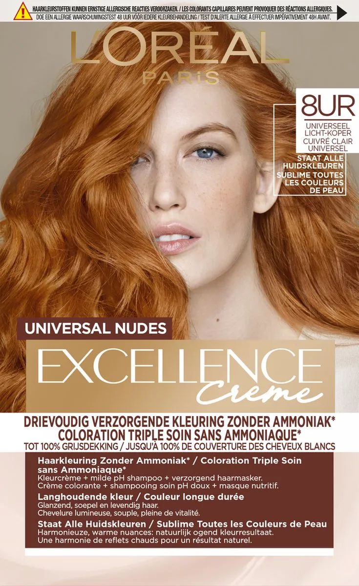 L'Oréal Paris Excellence Universal Nudes 8UR Permanente Haarkleuring