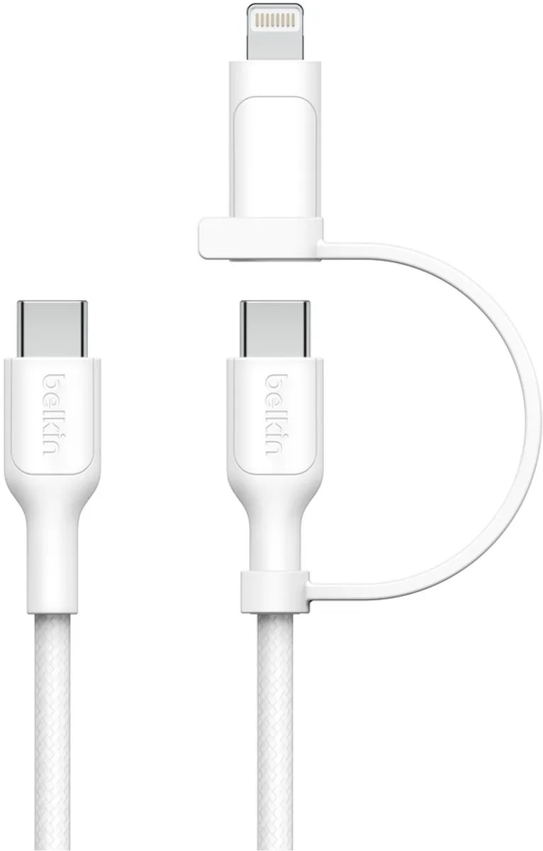 Belkin BoostCharge Pro USB-C naar USB-C/Lightning Kabel 1,5m - Wit