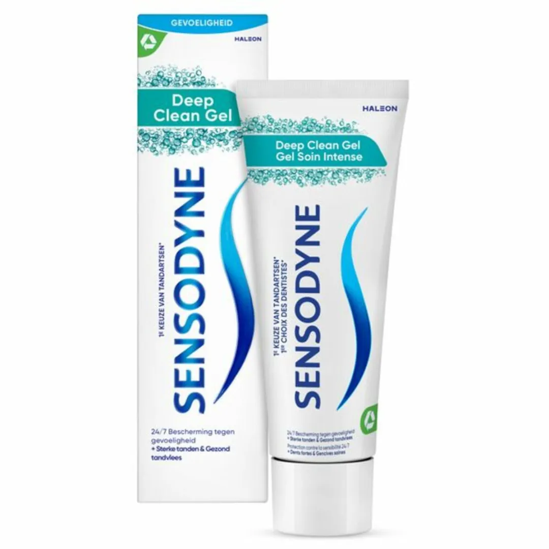 1 x Sensodyne - Tandpasta - Deep Clean Gel - Grondige Reiniging - 75 ml - Gevoelige Tanden - Tandpasta - Diepe Reiniging - Fluoride - Mondgevoel