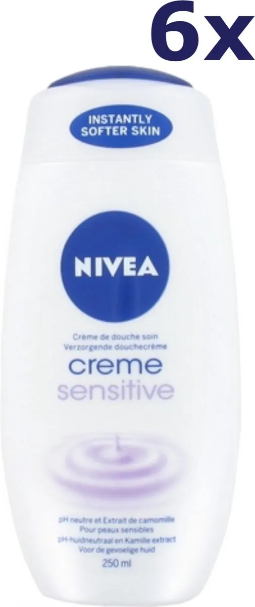 NIVEA Crème Sensitive Douchecrème 6x250ml - afbeelding 6 van 6