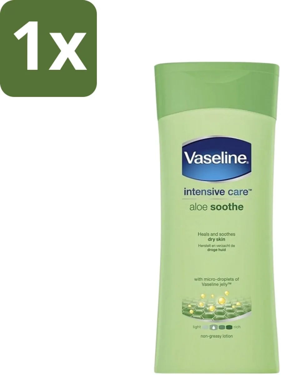 1 x Vaseline - Aloe Soothe - Bodylotion - Verfrissend - 400 ml - Bodylotion - Aloë Vera - Hydratatie - Huidverzorging - Huidverlichting