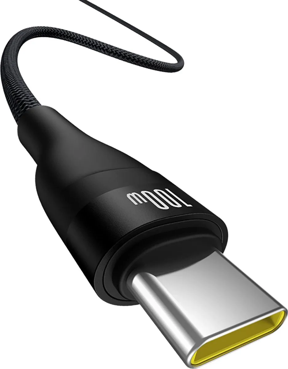 Baseus Flash USB-C Kabel 100W - 2m - Zwart